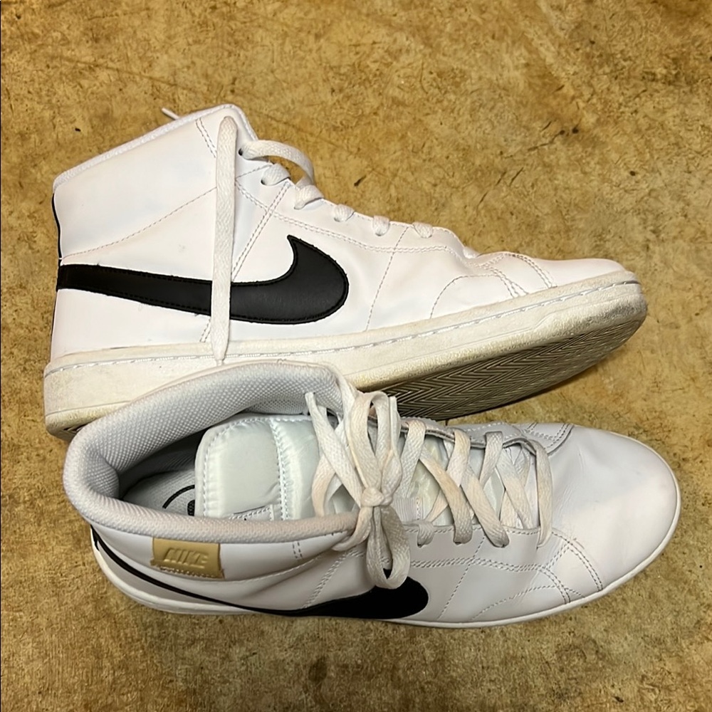 Nike White and Black High-Top Sneakers